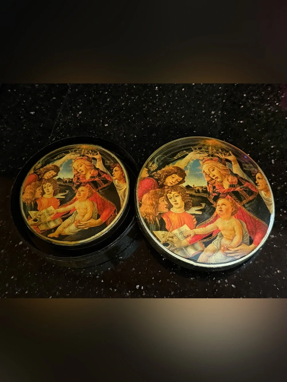 ✨ Beautiful Vintage Sandro Botticelli Art Trinket Box Set